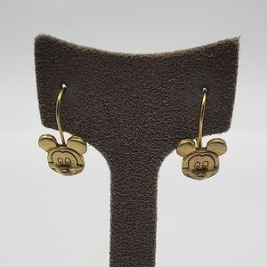 Vintage Disney AAI Gold Tone Mickey Mouse Dangle Earrings